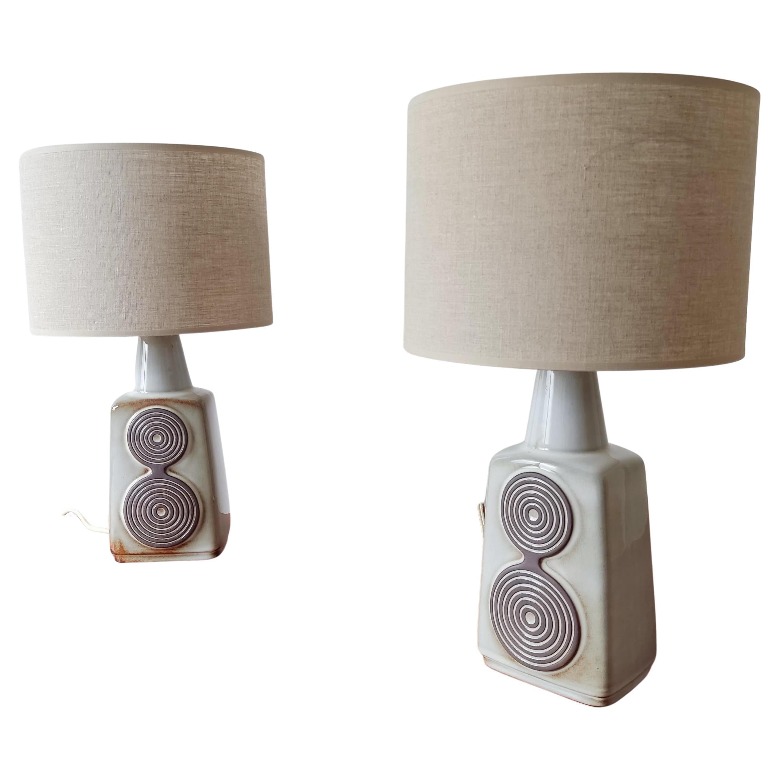 Paire de lampes en céramique Soholm - Danemark années 1960 en vente