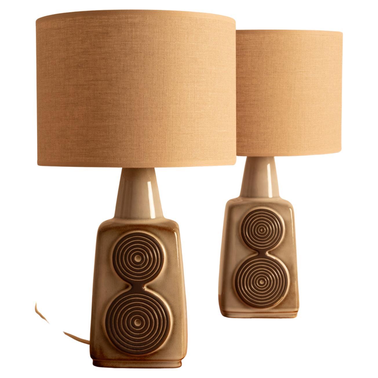 Paire de lampes en céramique Soholm - Danemark années 1960