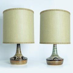 Pareja de lámparas de sobremesa de cerámica Soholm de Noomi Backhausen, Dinamarca 1960