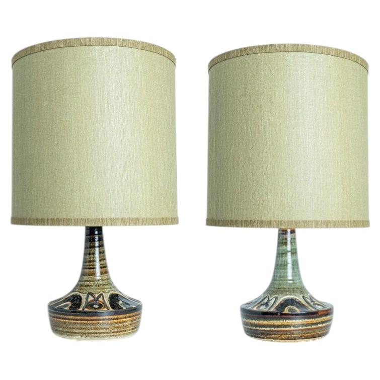 Pair of Soholm Ceramic Table Lamps by Noomi Backhausen, Denmark 1960