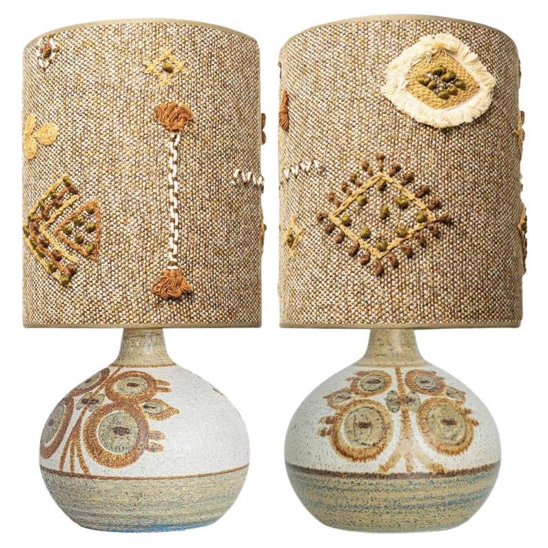 Pair of Soholm Ceramic Table Lamps, Noomi Backhausen, Denmark 1960