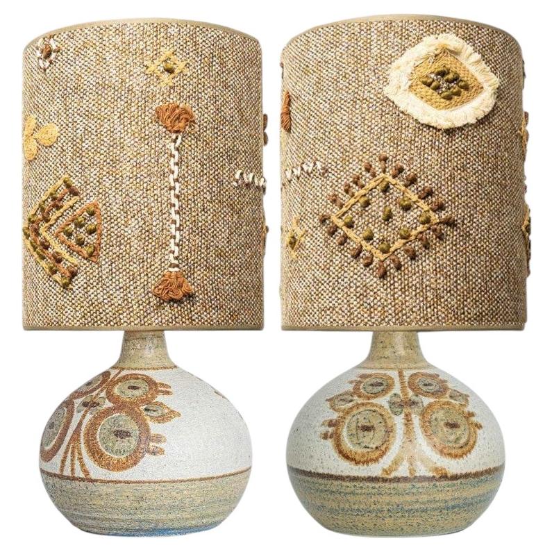 Pair of Soholm Ceramic Table Lamps, Noomi Backhausen, Denmark 1960 For Sale
