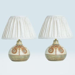 Pair of Soholm "Erika" Ceramic Table Lamps by Noomi Backhausen, Denmark 1960