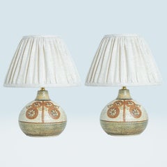 Paire de lampes de table en céramique "Erika" de Noomi Backhausen, Danemark 1960