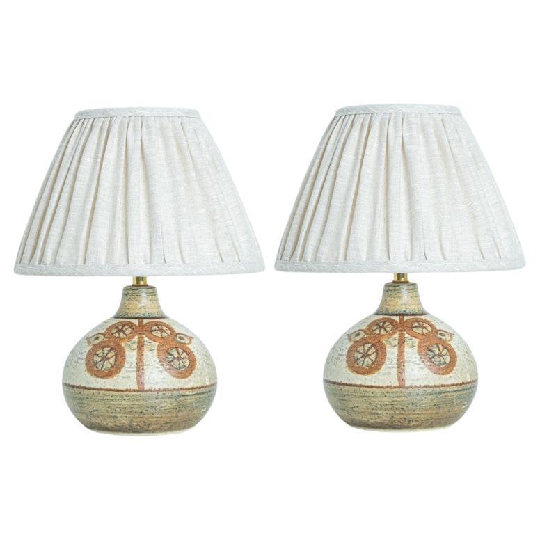 Pair of Soholm "Erika" Ceramic Table Lamps by Noomi Backhausen, Denmark 1960 For Sale