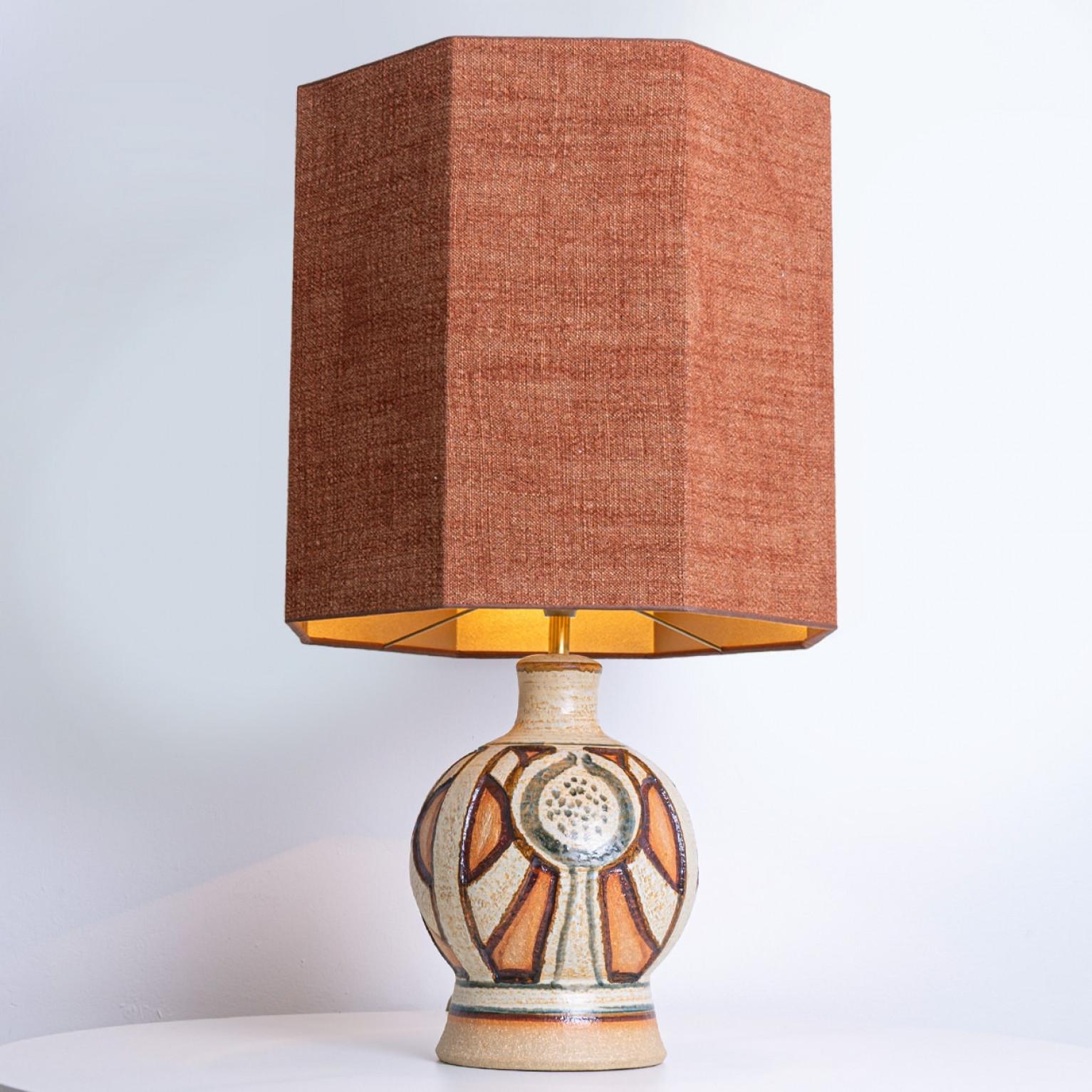 Pair of Soholm Lamps with Custom Brique Lampshades René Houben, 1960s For Sale 3