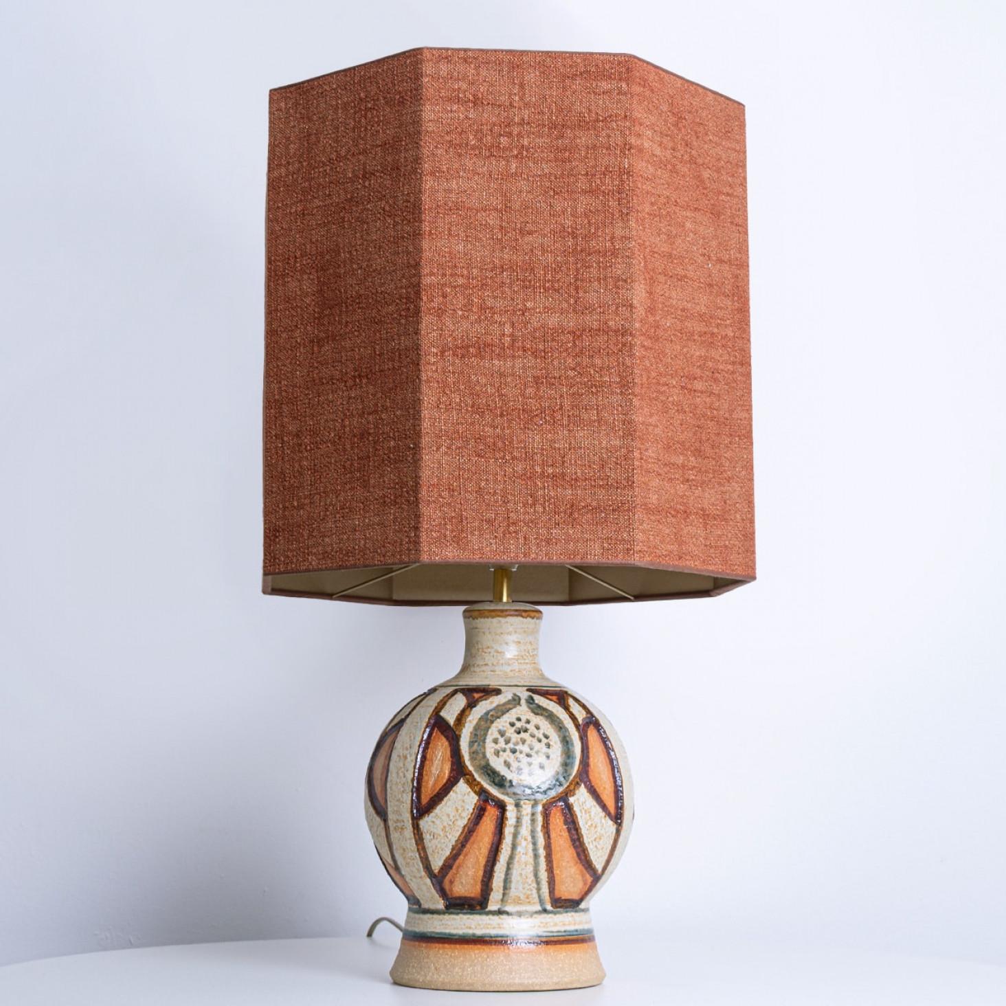 Other Pair of Soholm Lamps with Custom Brique Lampshades René Houben, 1960s For Sale