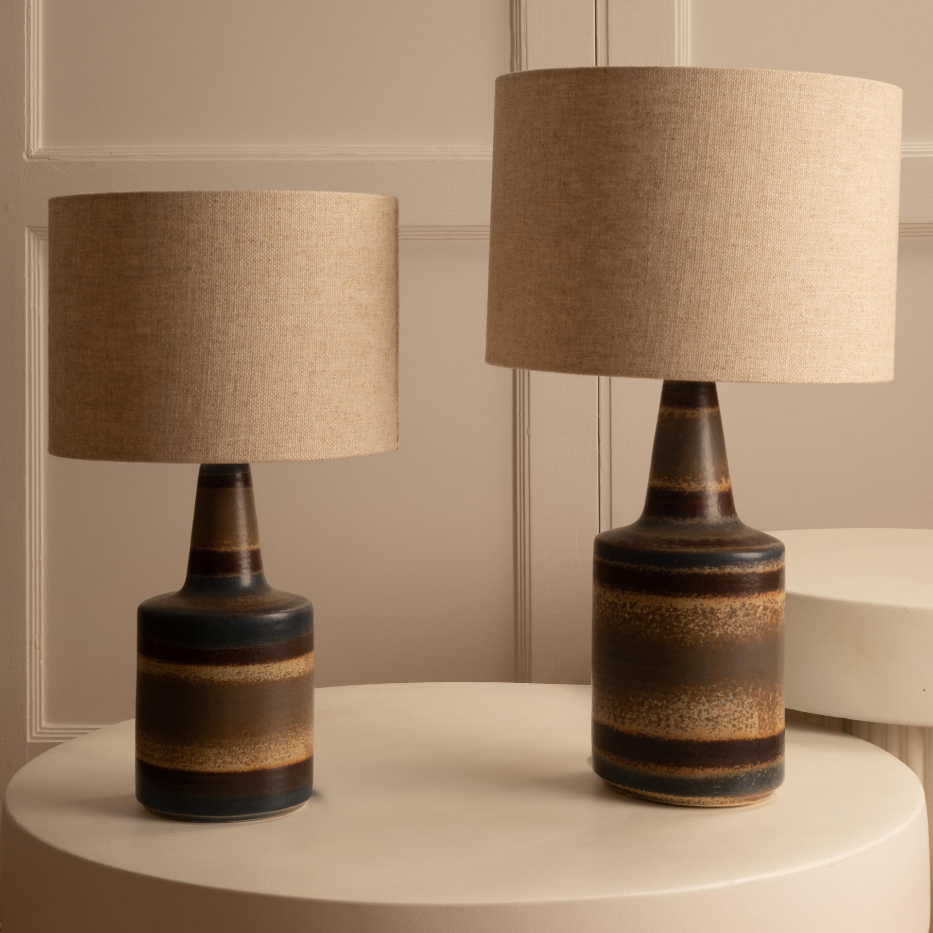 Danois Paire de lampes en céramique Soholm Stentoj - Danemark, années 1960 en vente
