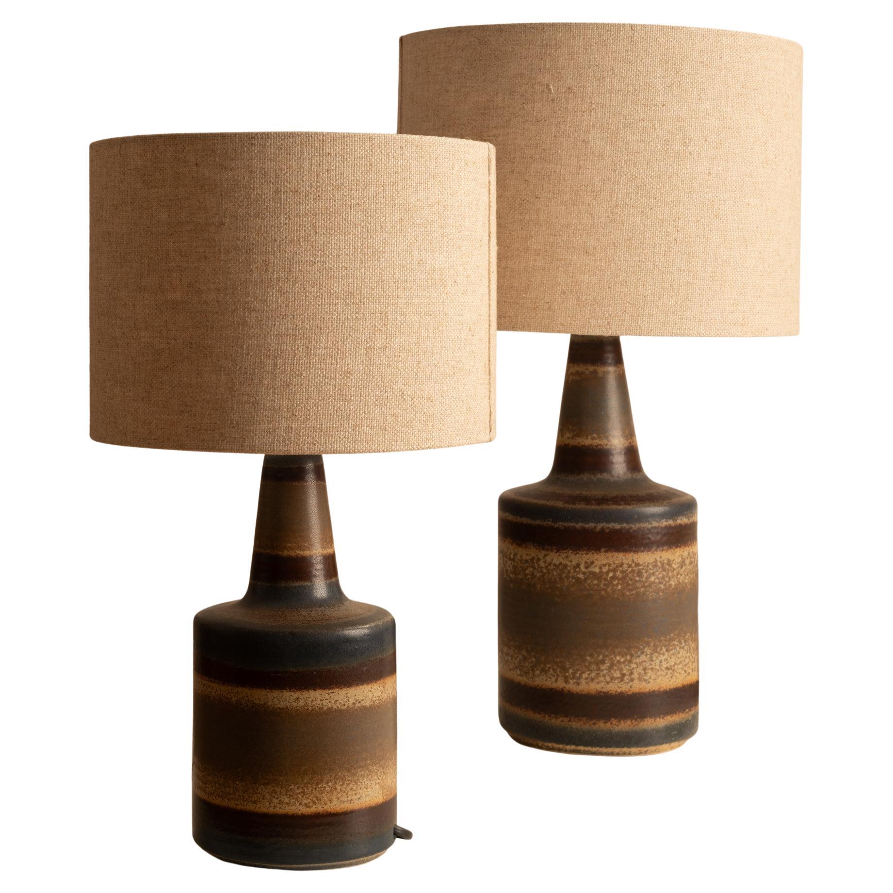 Pair of Soholm Stentoj ceramic lamps - Denmark, 1960s