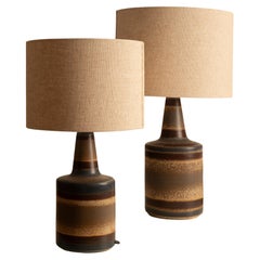 Pair of Soholm Stentoj ceramic lamps - Denmark, 1960s