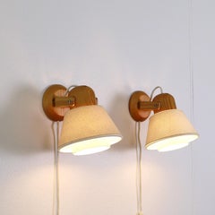 Paire d'appliques en pin Solbackens Svarveri Suède, années 1970