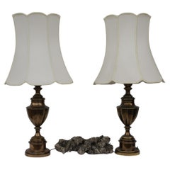 Pair of Stiffel Solid Brass Trophy Urn Table Lamps