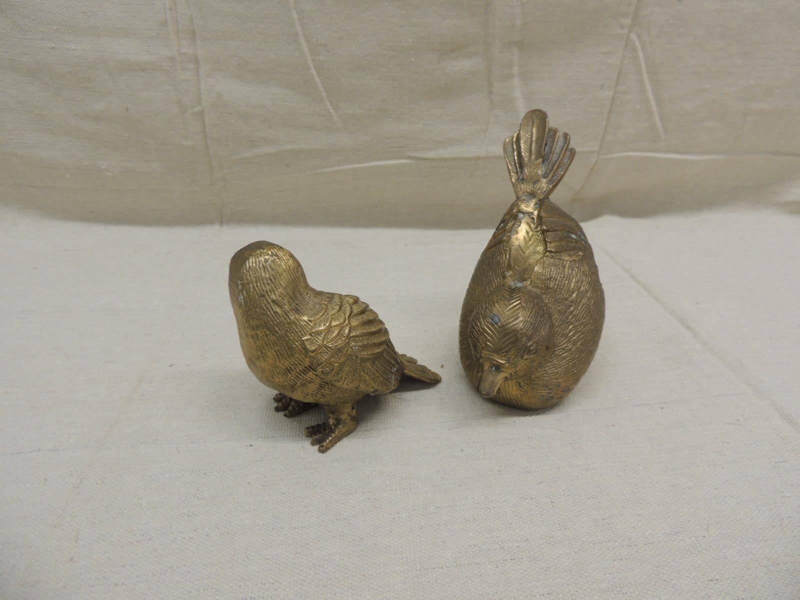 vintage brass bird figurines