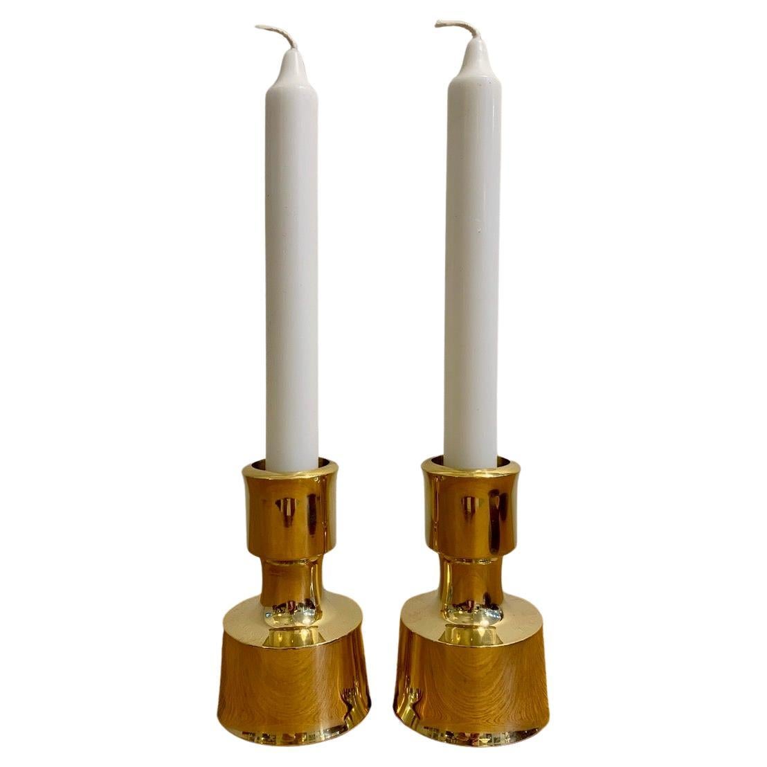 Pair of Solid Brass Candle Holders by Jens H. Quistgaard for Dansk Designs 1963