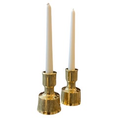 Pair of Solid Brass Candle Holders by Jens H. Quistgaard for Dansk