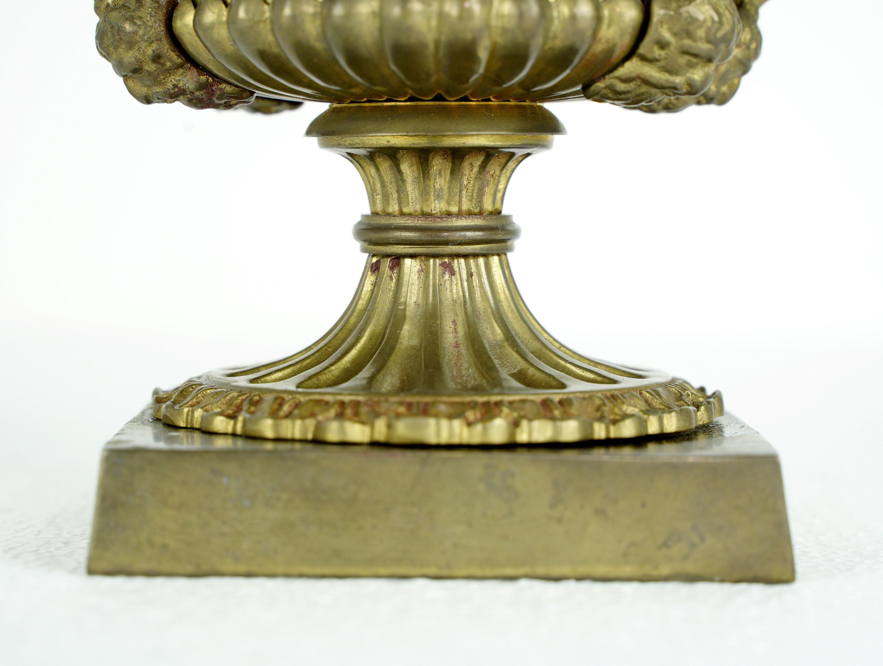 Contemporary Pair of Solid Brass Candle Holders by Mottahedeh