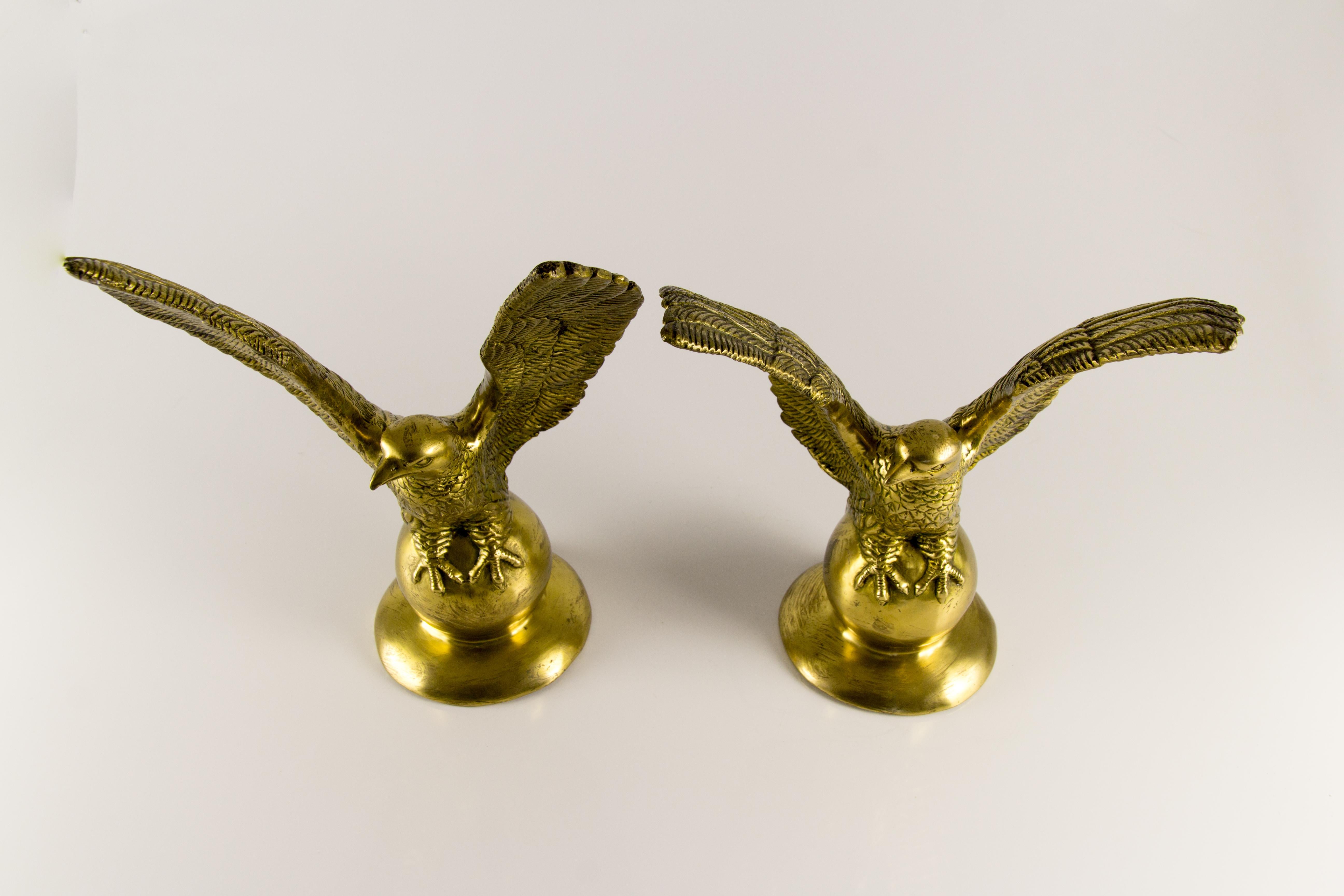Pair of Solid Brass Eagle Statues 4