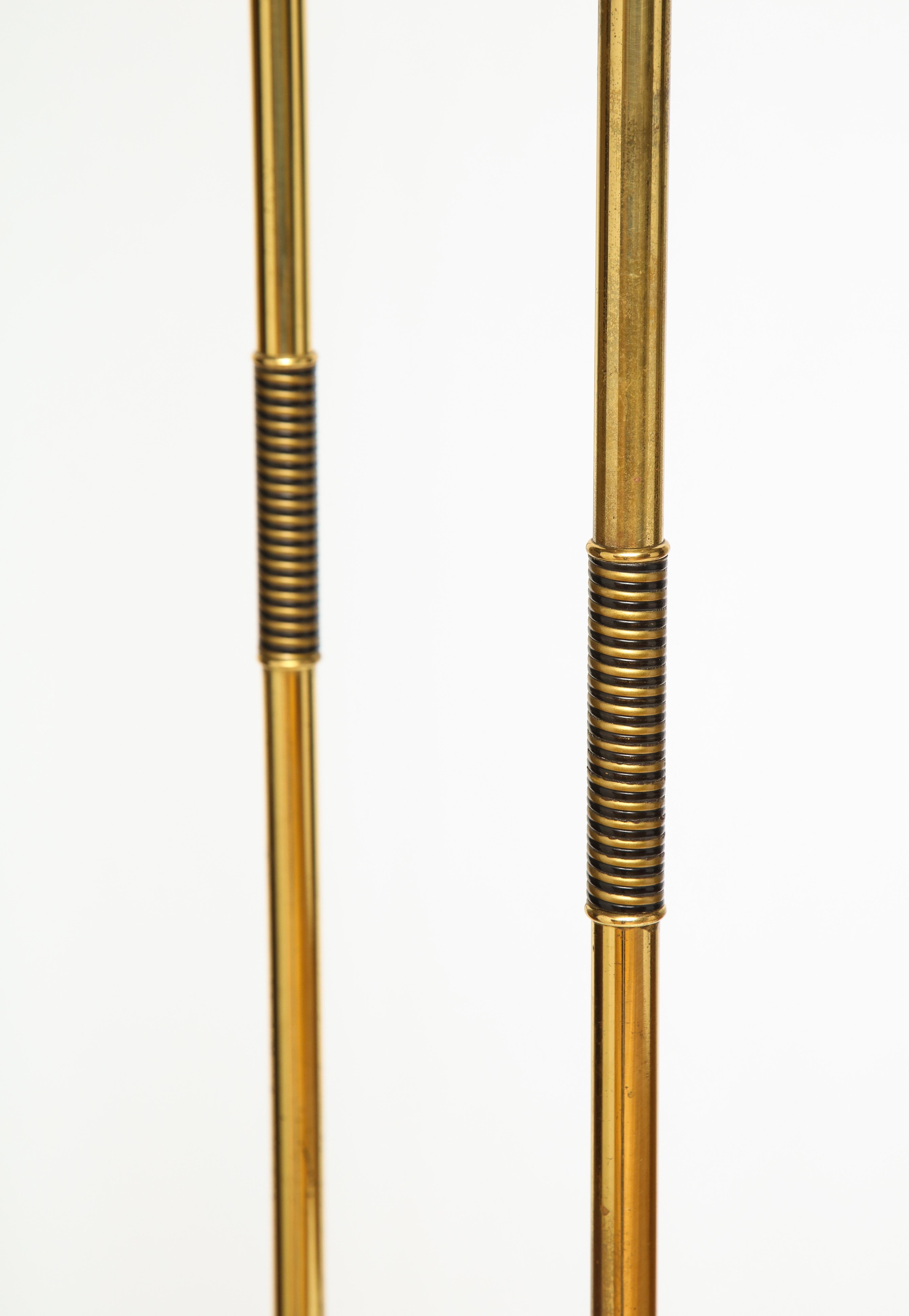 Pair of Solid Brass BAG Turgi Floor Lamps, Switzerland 1950s For Sale 4