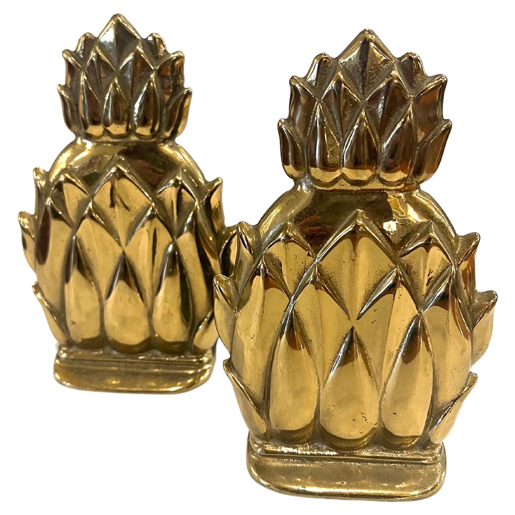gold pineapple bookends