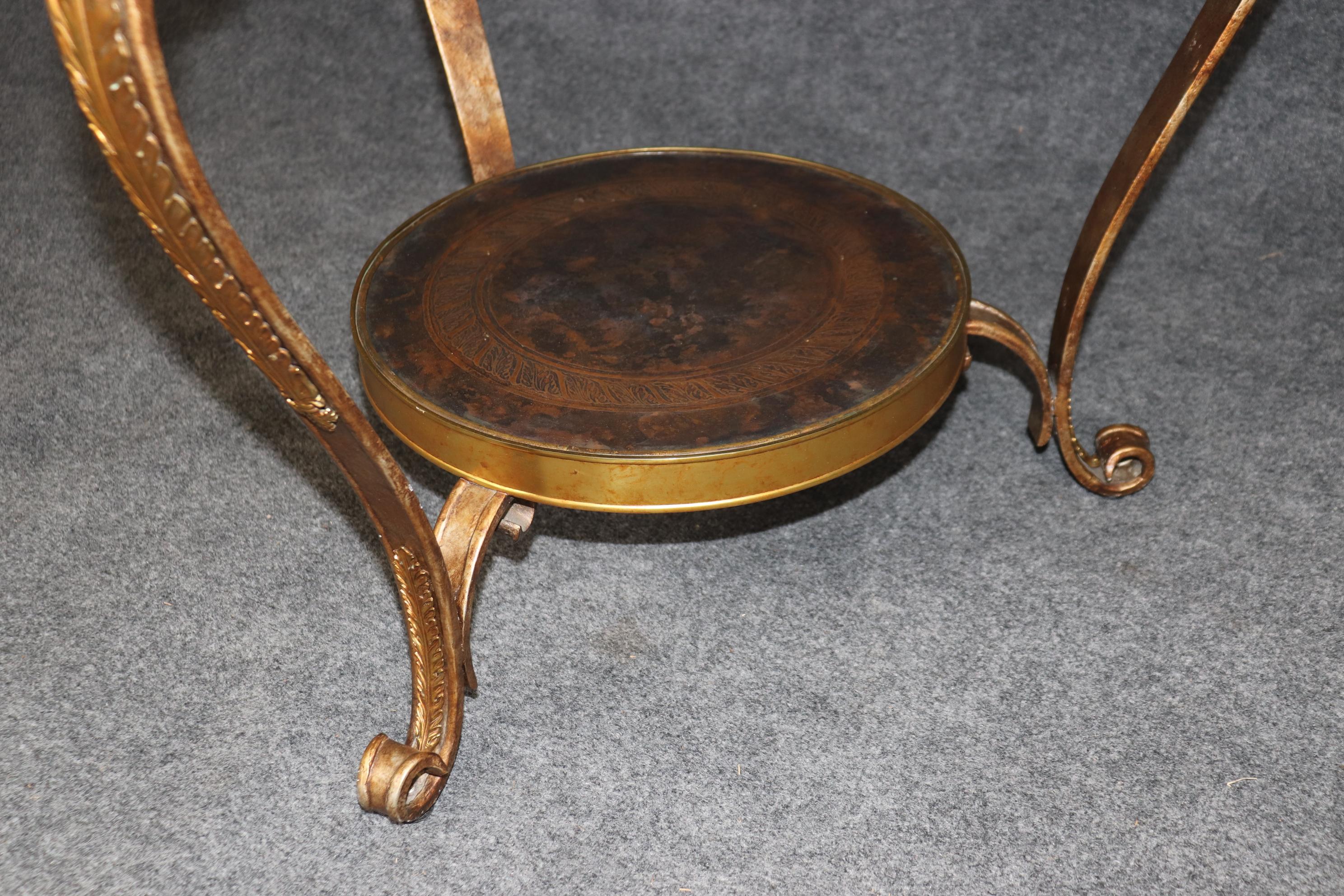 Late 20th Century Pair of Solid Brass or Bronze Patinated Gueridons by Century Furniture Company For Sale
