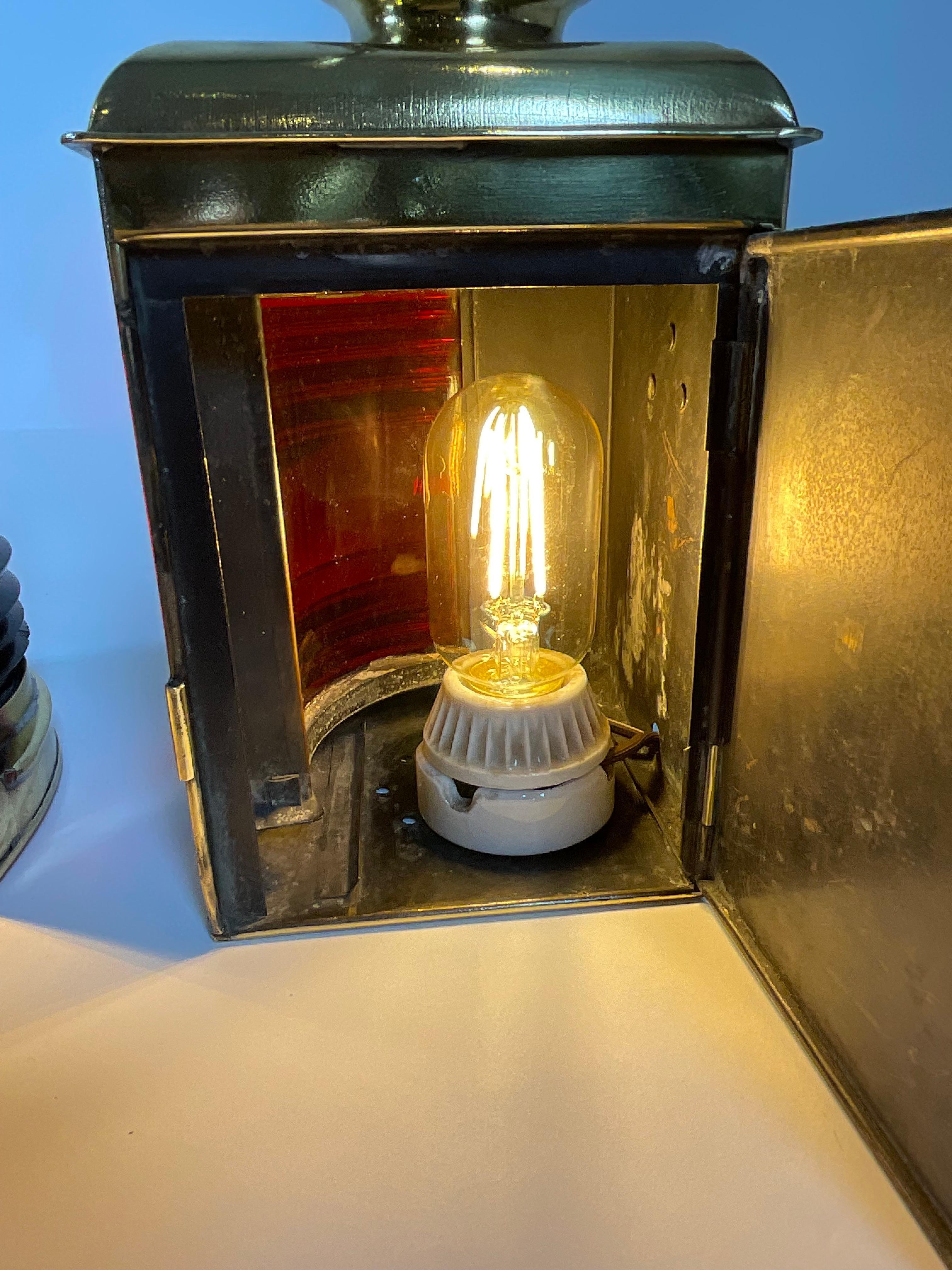 Pair of Solid Brass Port and Starboard Ship’s Lanterns 8