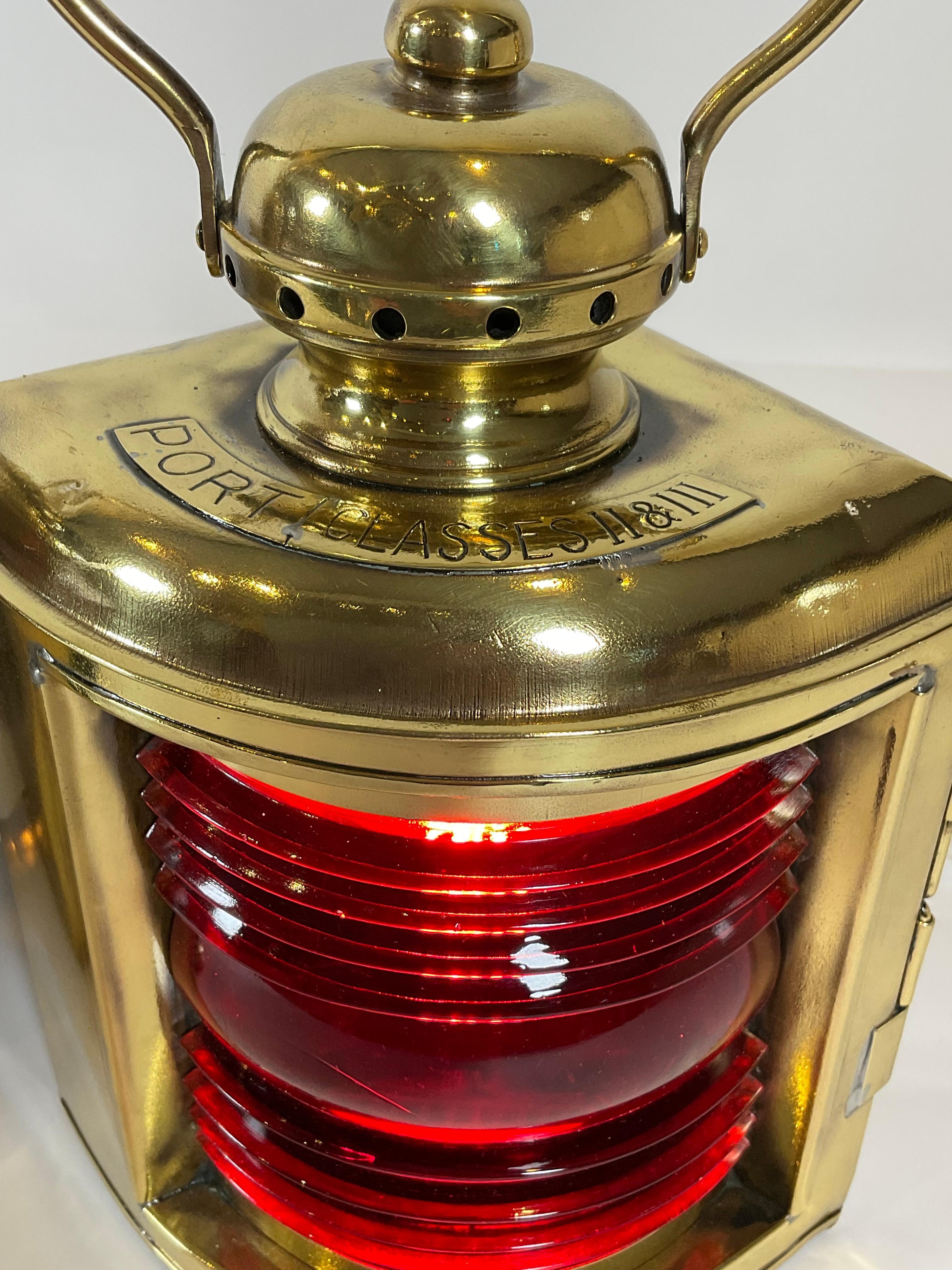 Pair of Solid Brass Port and Starboard Ship’s Lanterns 2