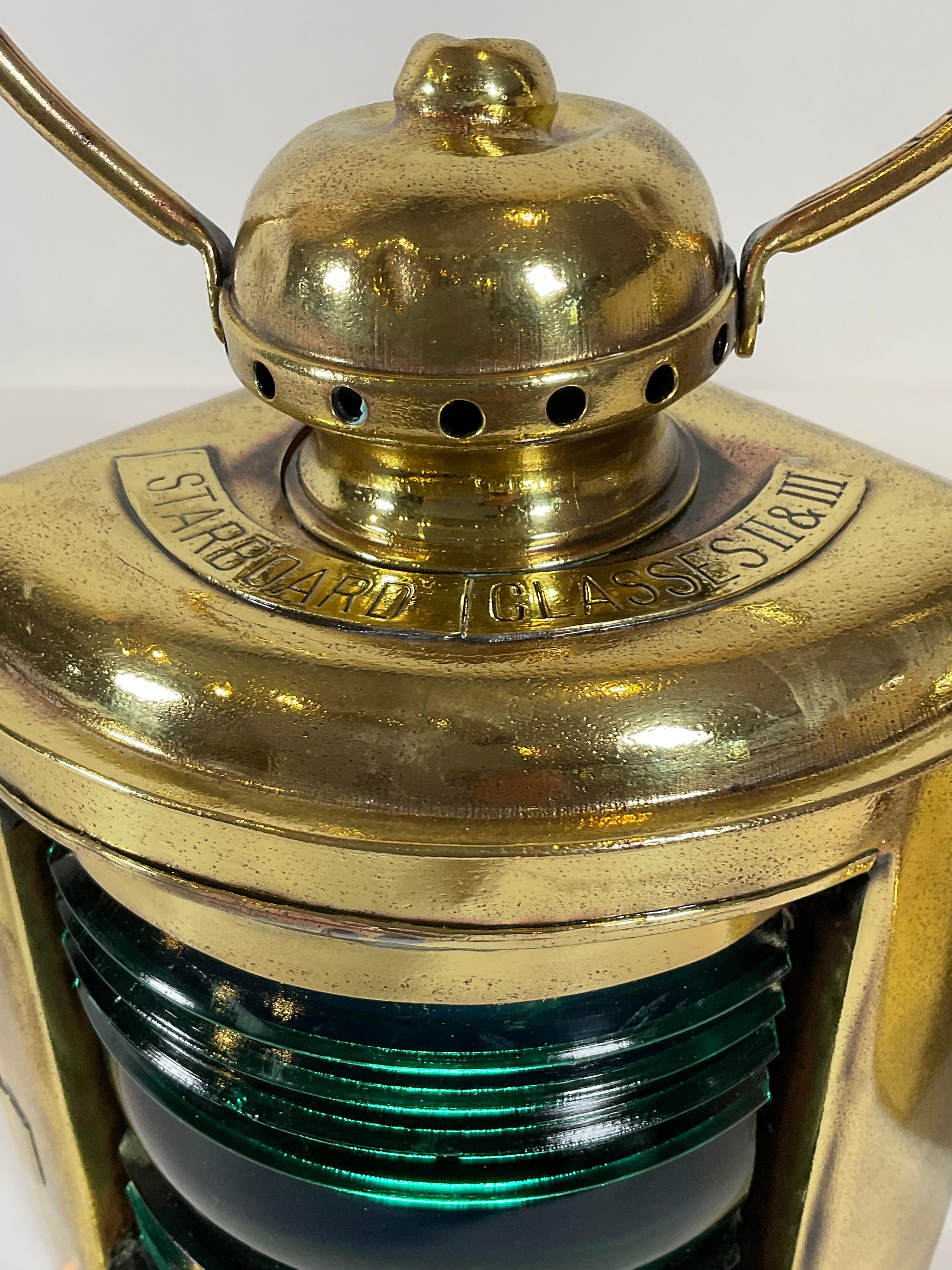 Pair of Solid Brass Port and Starboard Ship’s Lanterns 4