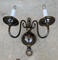 Pair of Solid Brass Sconces by Feldman Lighting, circa 1970