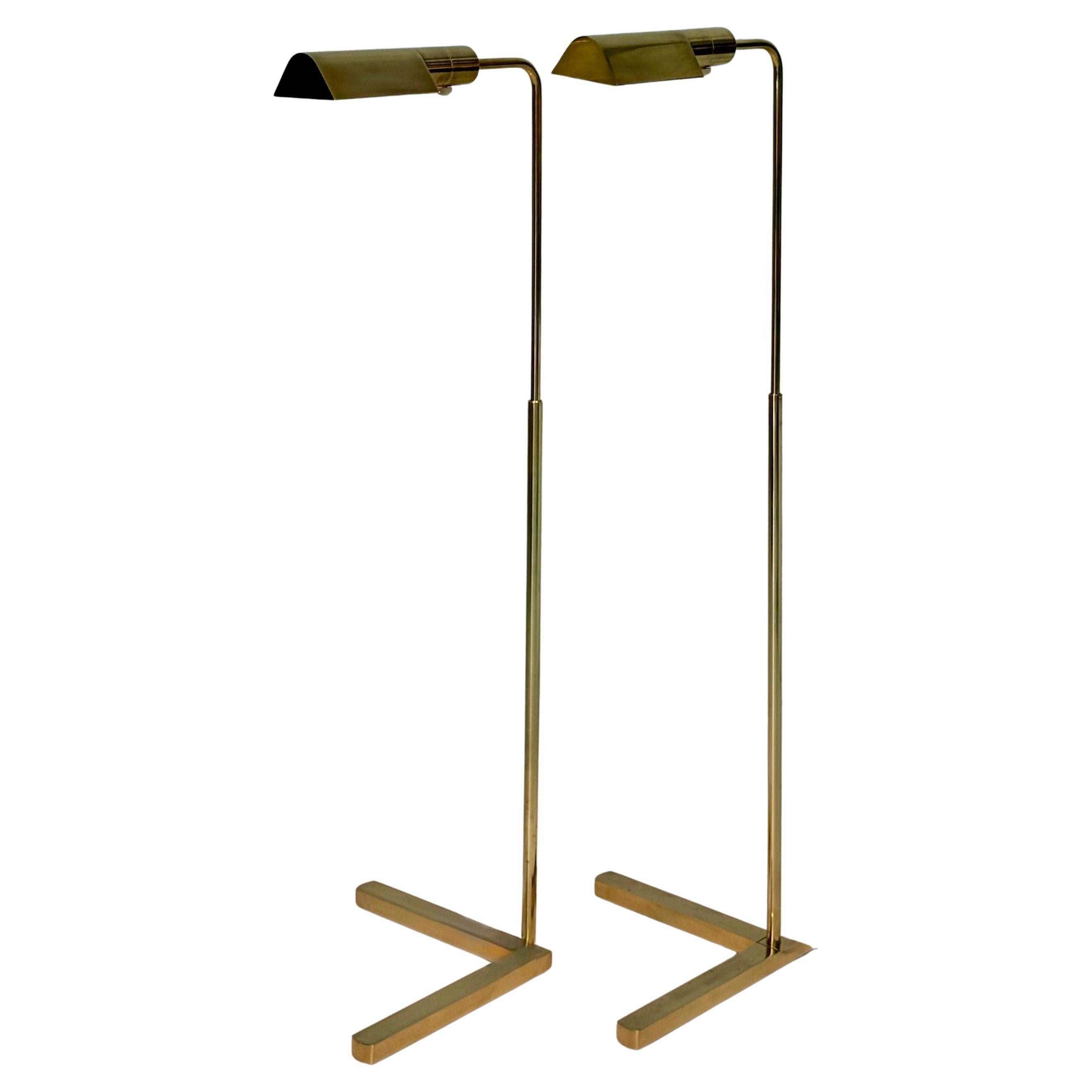Pareja de lámparas de trabajo de latón macizo de Cassella Lamps, San Francisco