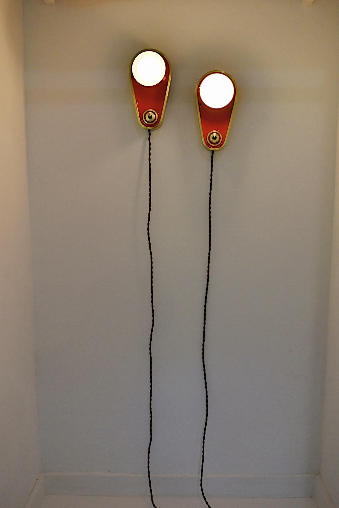 Pair of Solid Brass Teardrop Wall Sconces by Daughter Mfg For Sale 2