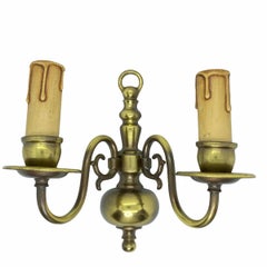 Pair of Georgian Style Flemish Burnished Sconces, Vintage, German, 1960s