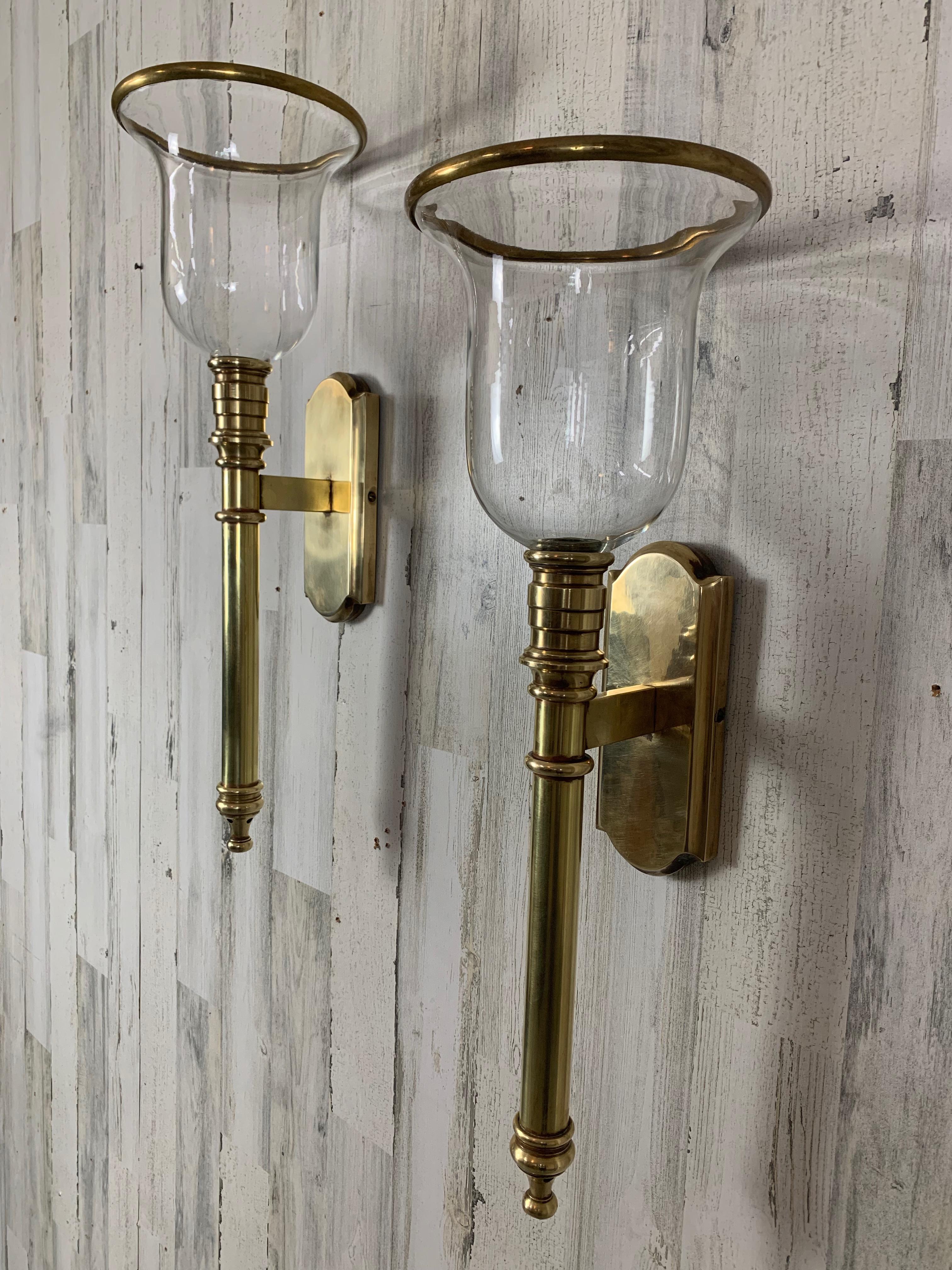 Pair of Solid Brass Vintage Sconces by Chapman Brass Co. 5