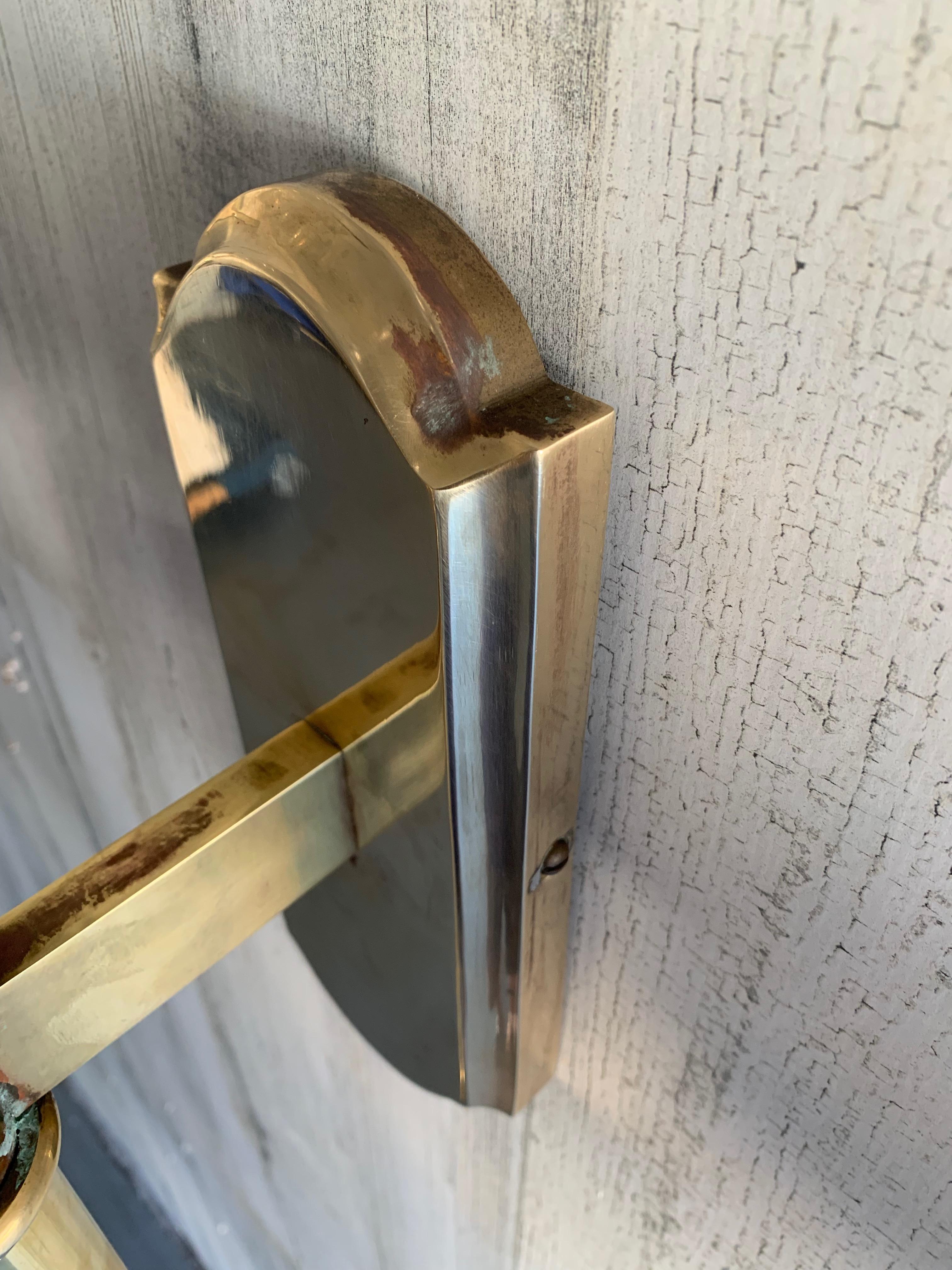 Pair of Solid Brass Vintage Sconces by Chapman Brass Co. 1
