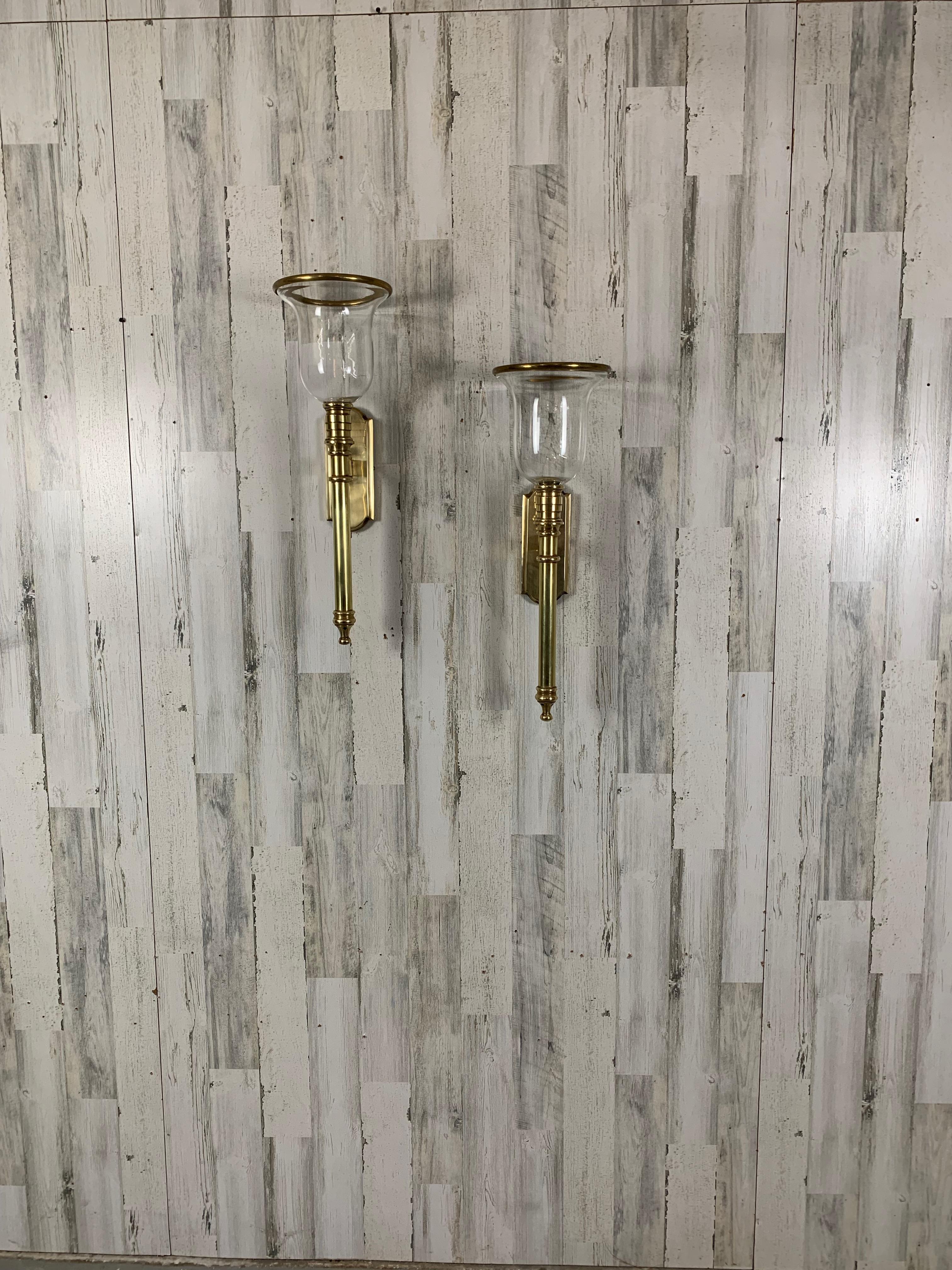 Pair of Solid Brass Vintage Sconces by Chapman Brass Co. 4