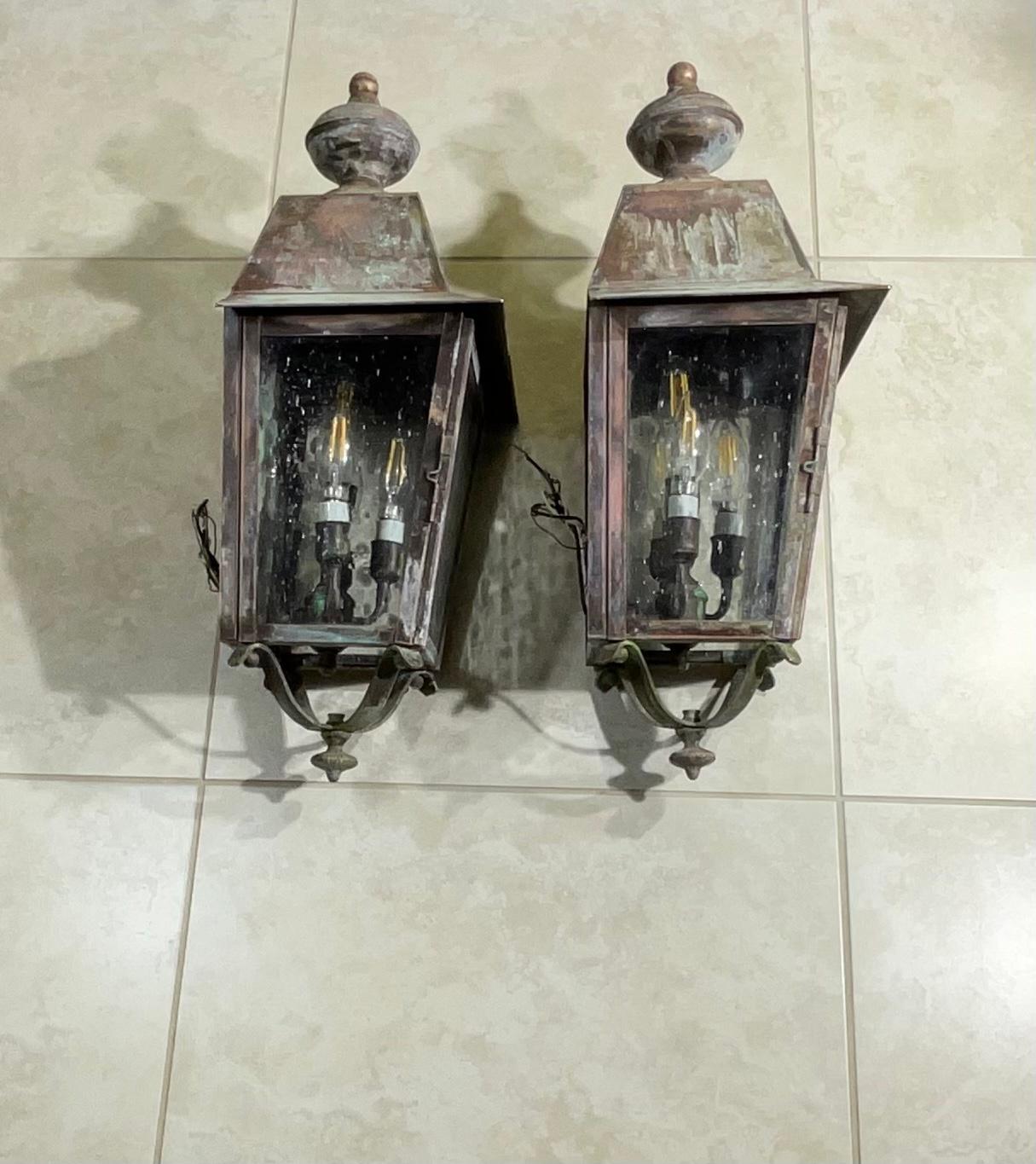 Pair of Solid Brass Wall Lantern 4