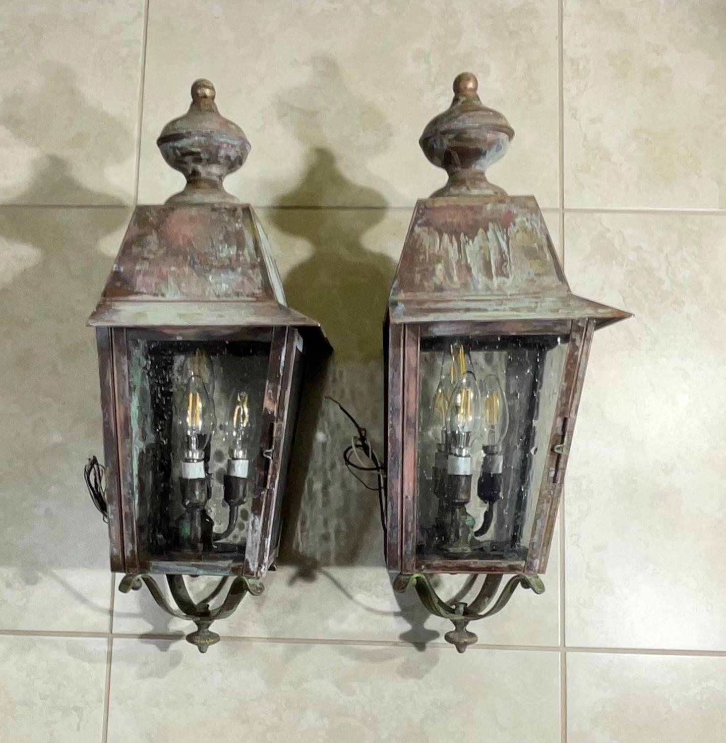 Pair of Solid Brass Wall Lantern 5