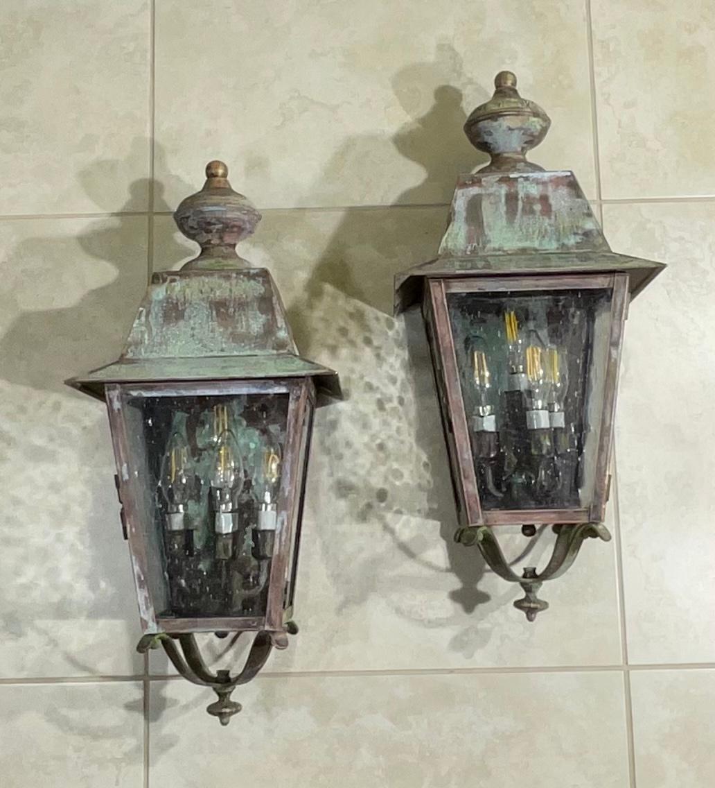 Pair of Solid Brass Wall Lantern 2