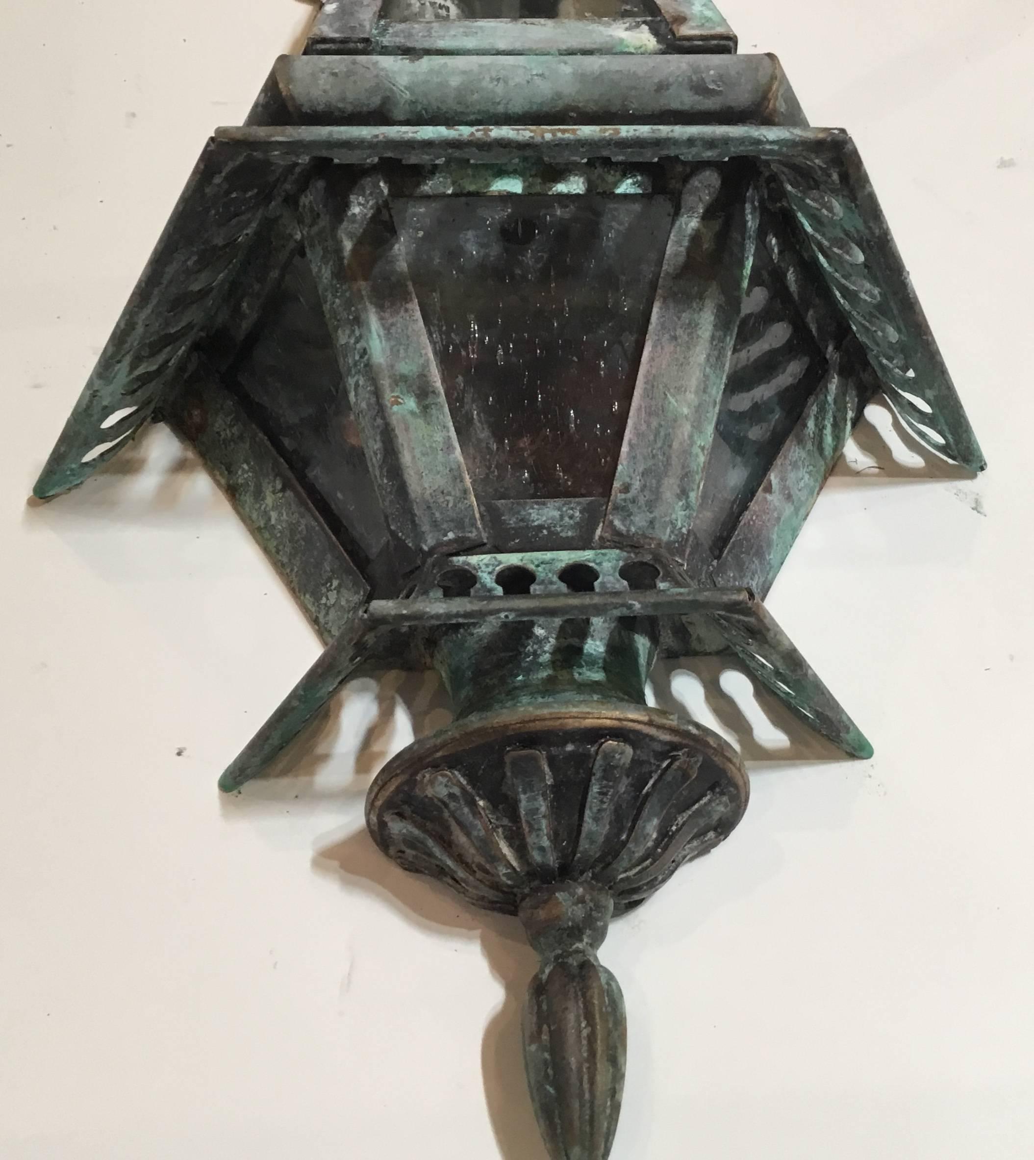 Pair of Solid Brass Wall Lanterns 5