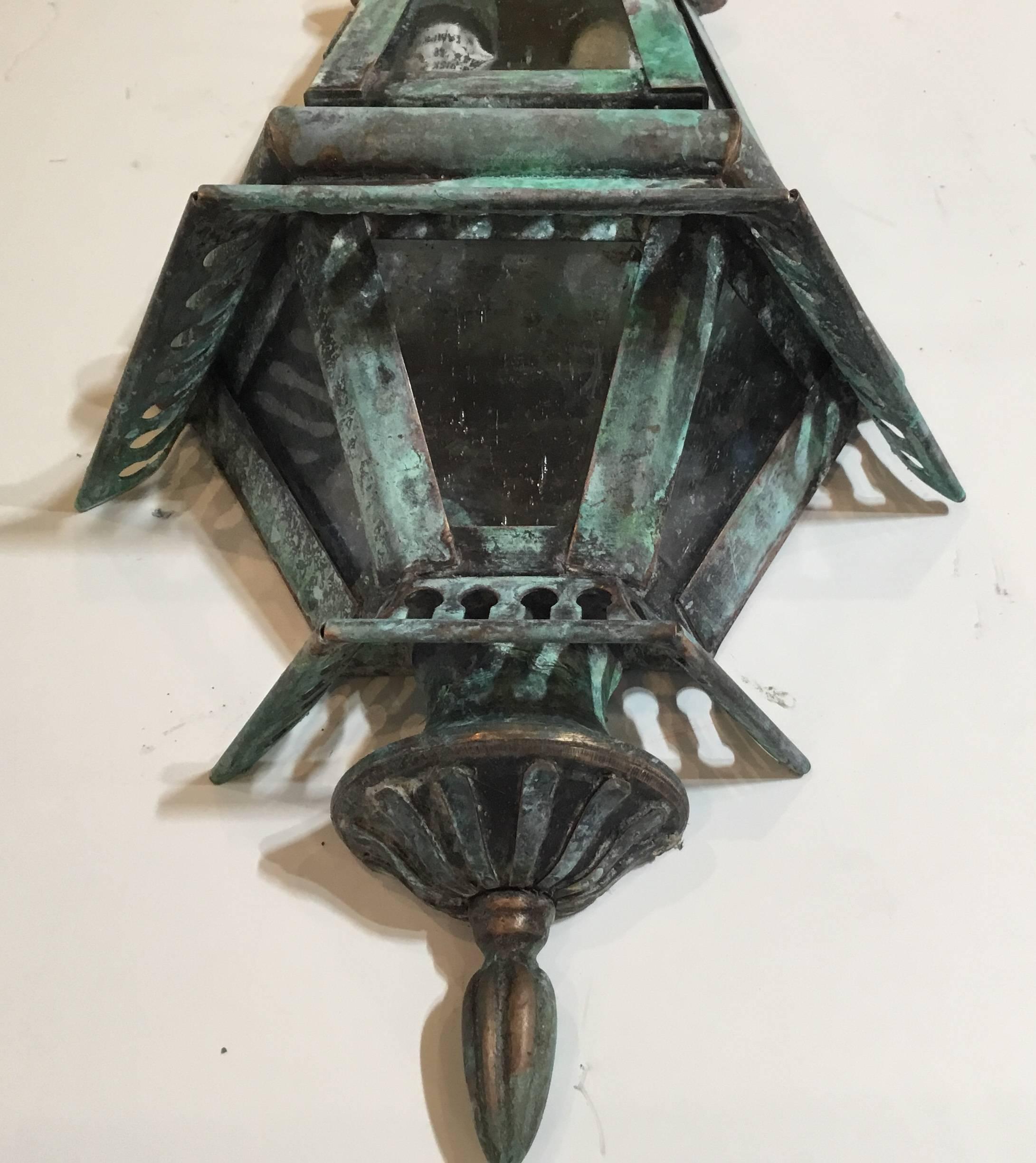 Pair of Solid Brass Wall Lanterns 6