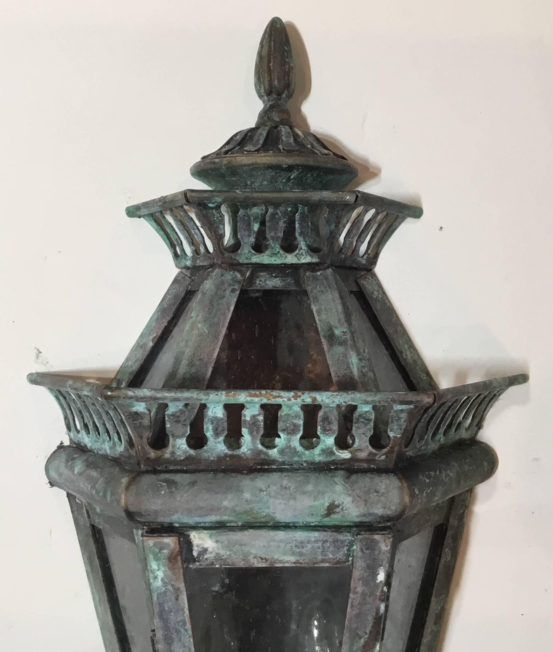 Pair of Solid Brass Wall Lanterns 3