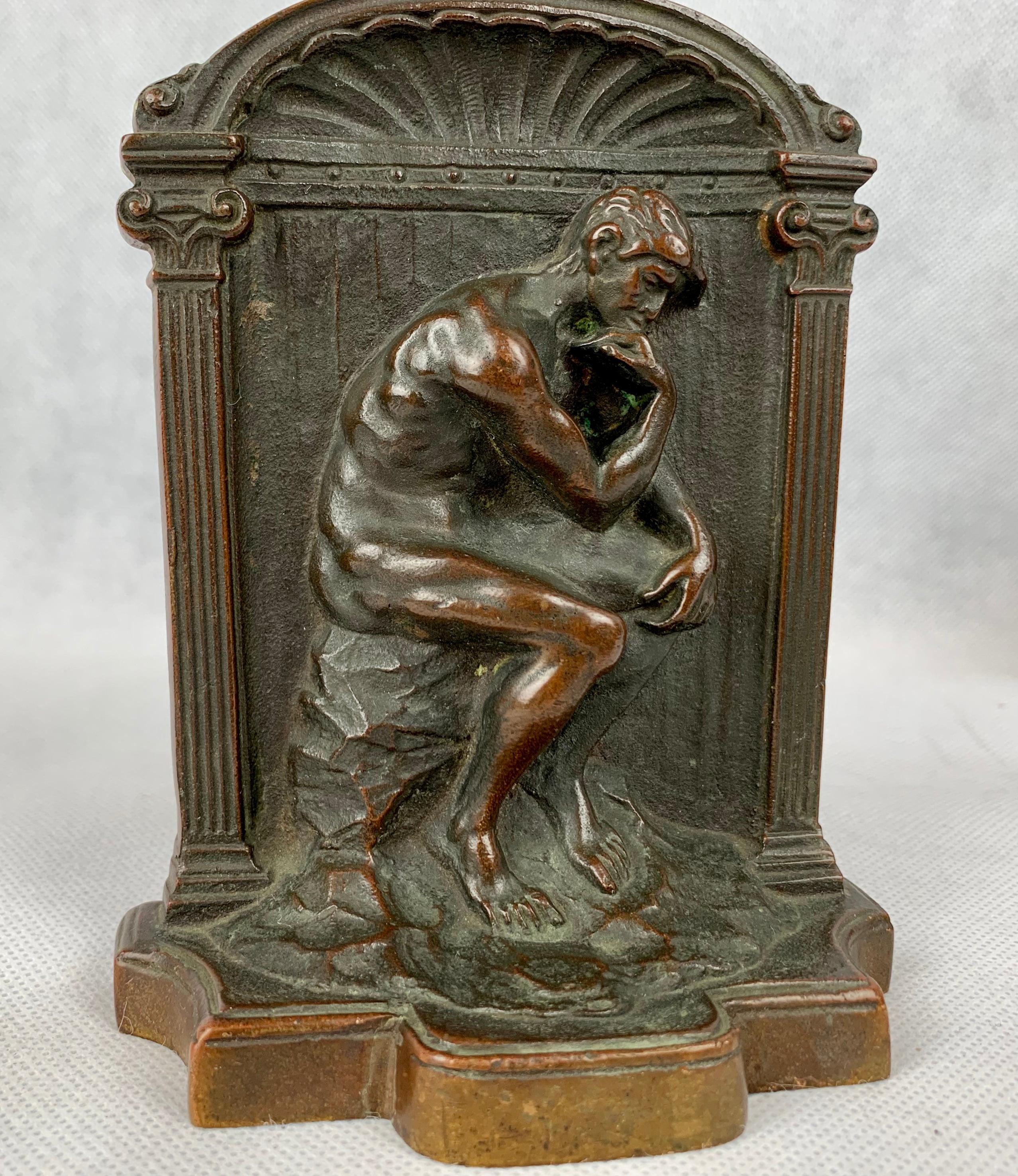 American Pair of Solid Bronze Bookends of 