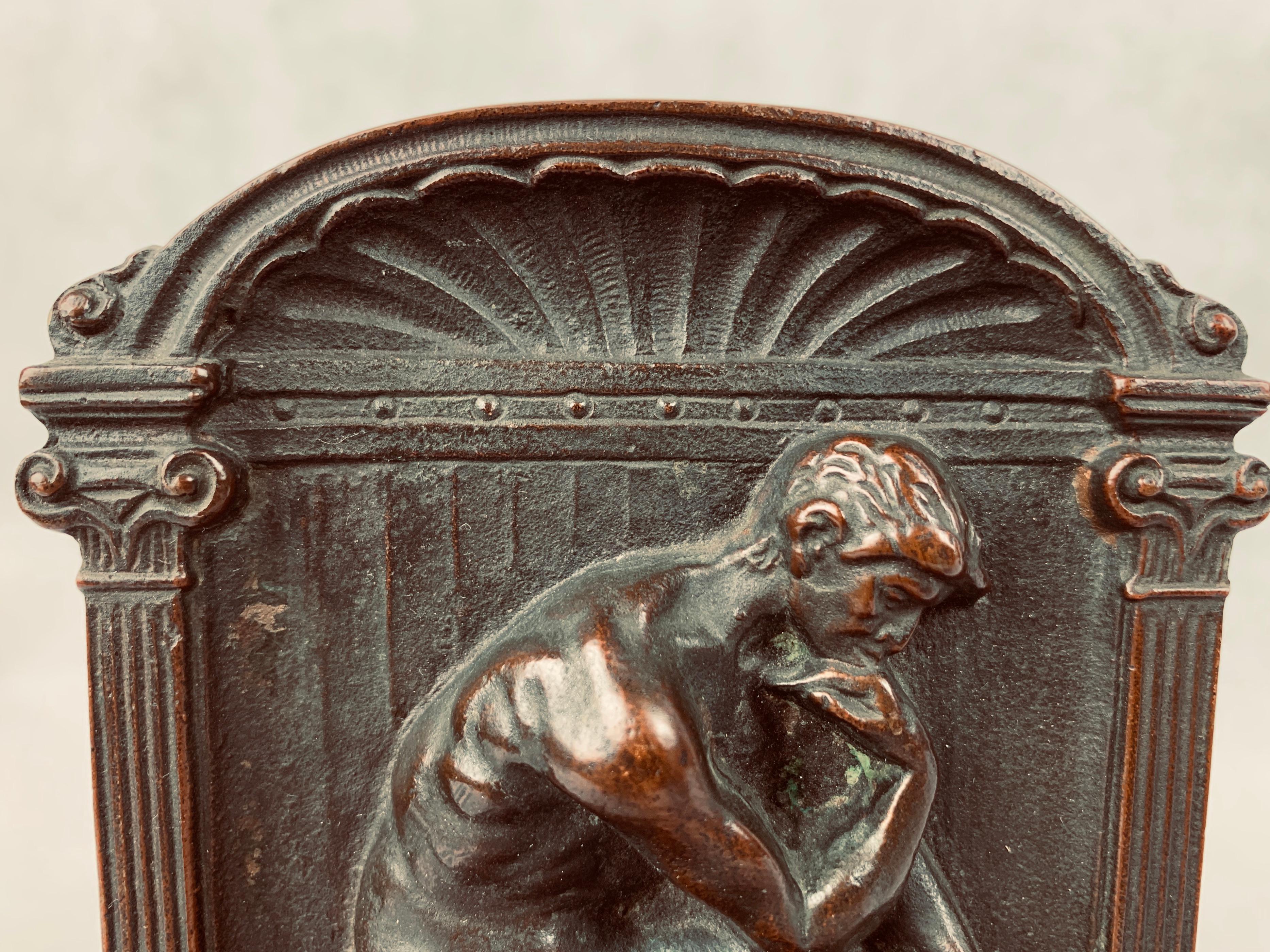 Cast Pair of Solid Bronze Bookends of 