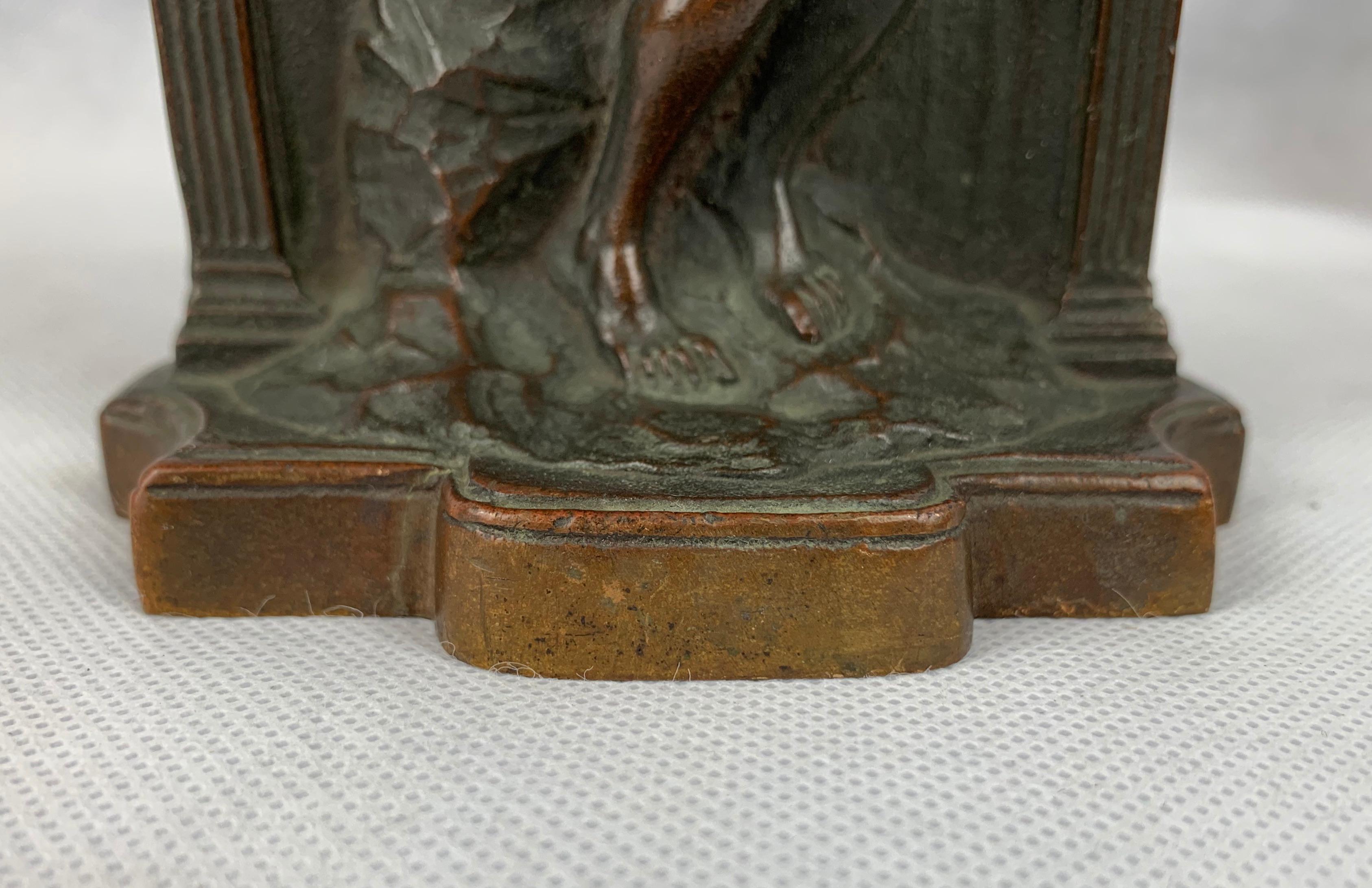 Pair of Solid Bronze Bookends of 