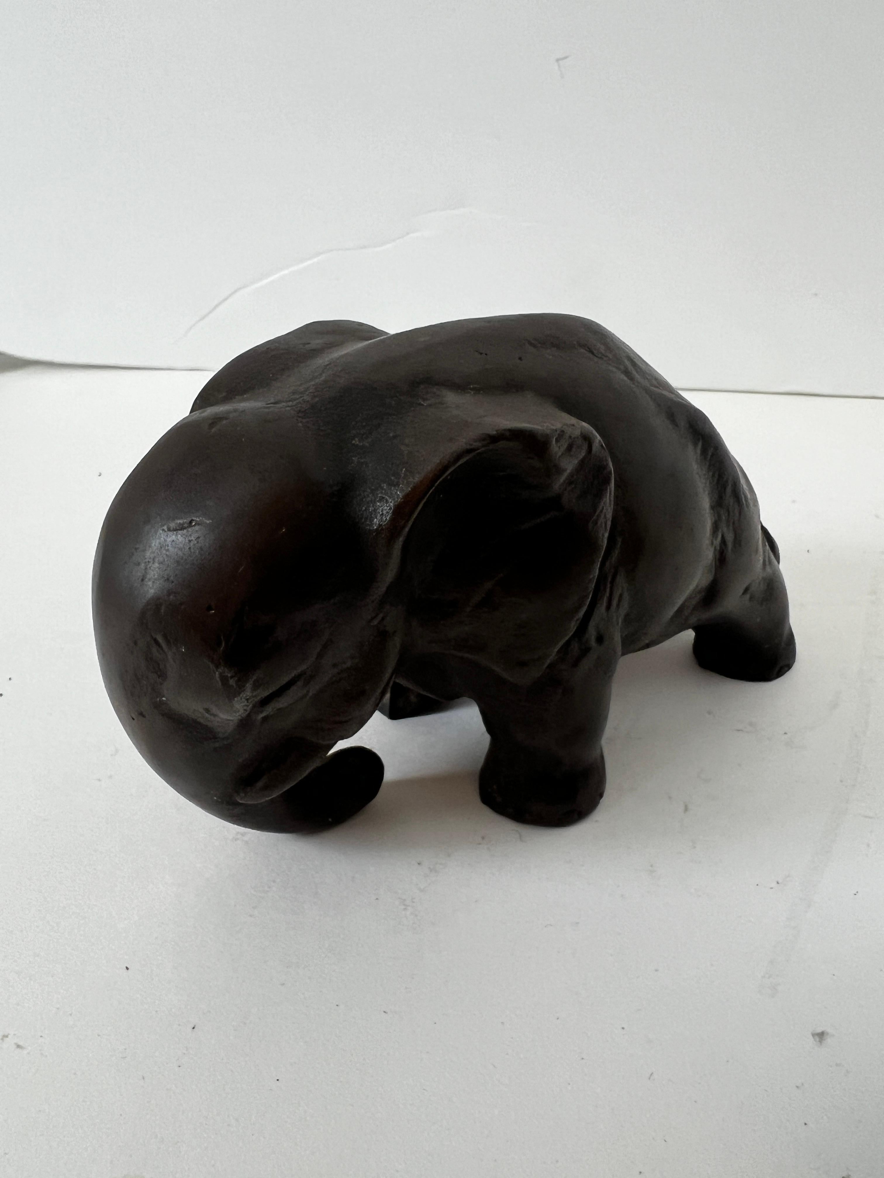 Pair of Solid Bronze Elephant Bookends For Sale 1