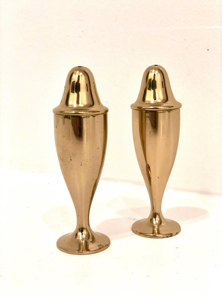 Pair of Solid Bronze Salt and Pepper Shakers by Dirilyte Designed by Carl  Molin at 1stDibs
