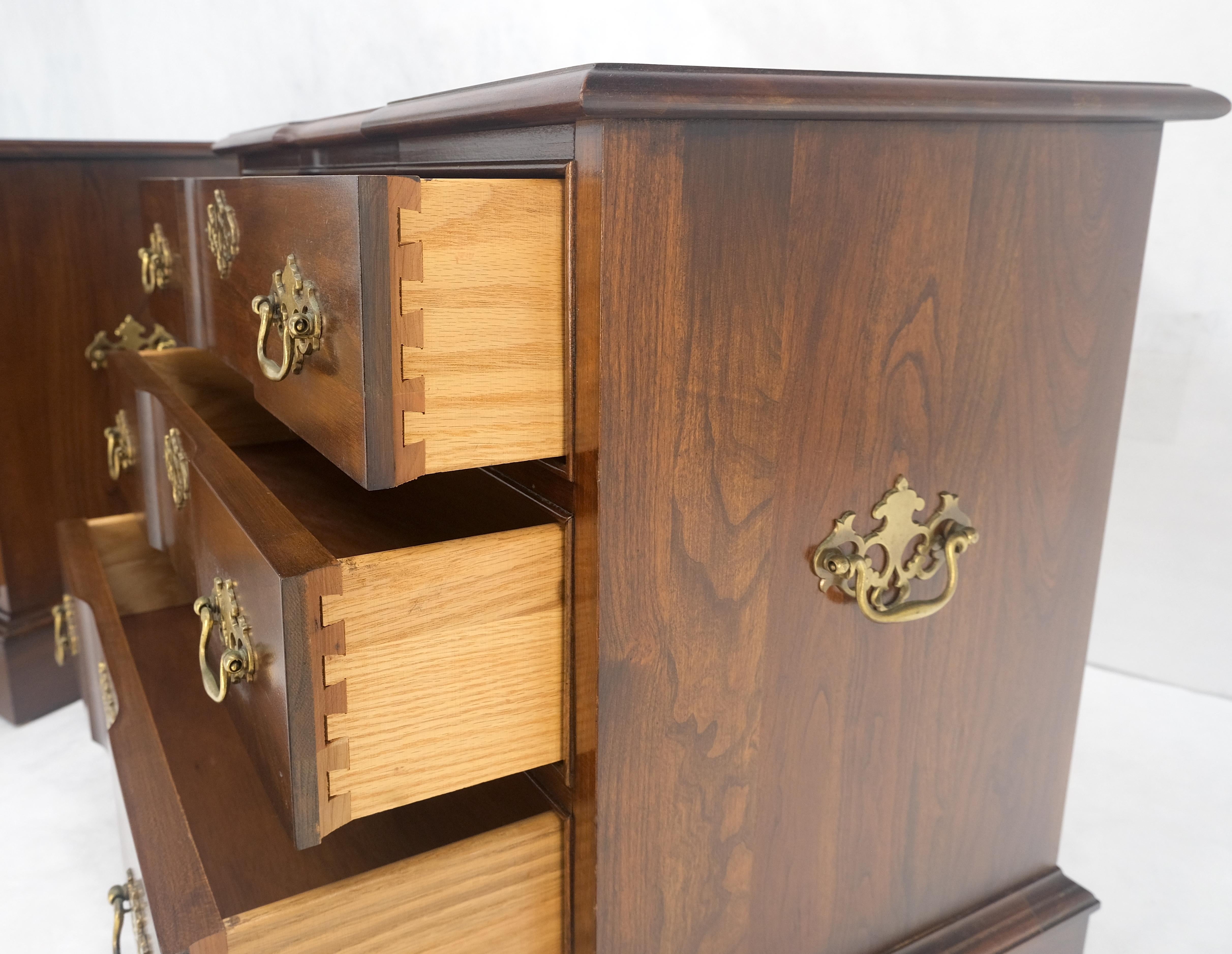 Pair of Solid Cherry 3 Drawers Block Front Nightstands End Tables Stands MIINT For Sale 9