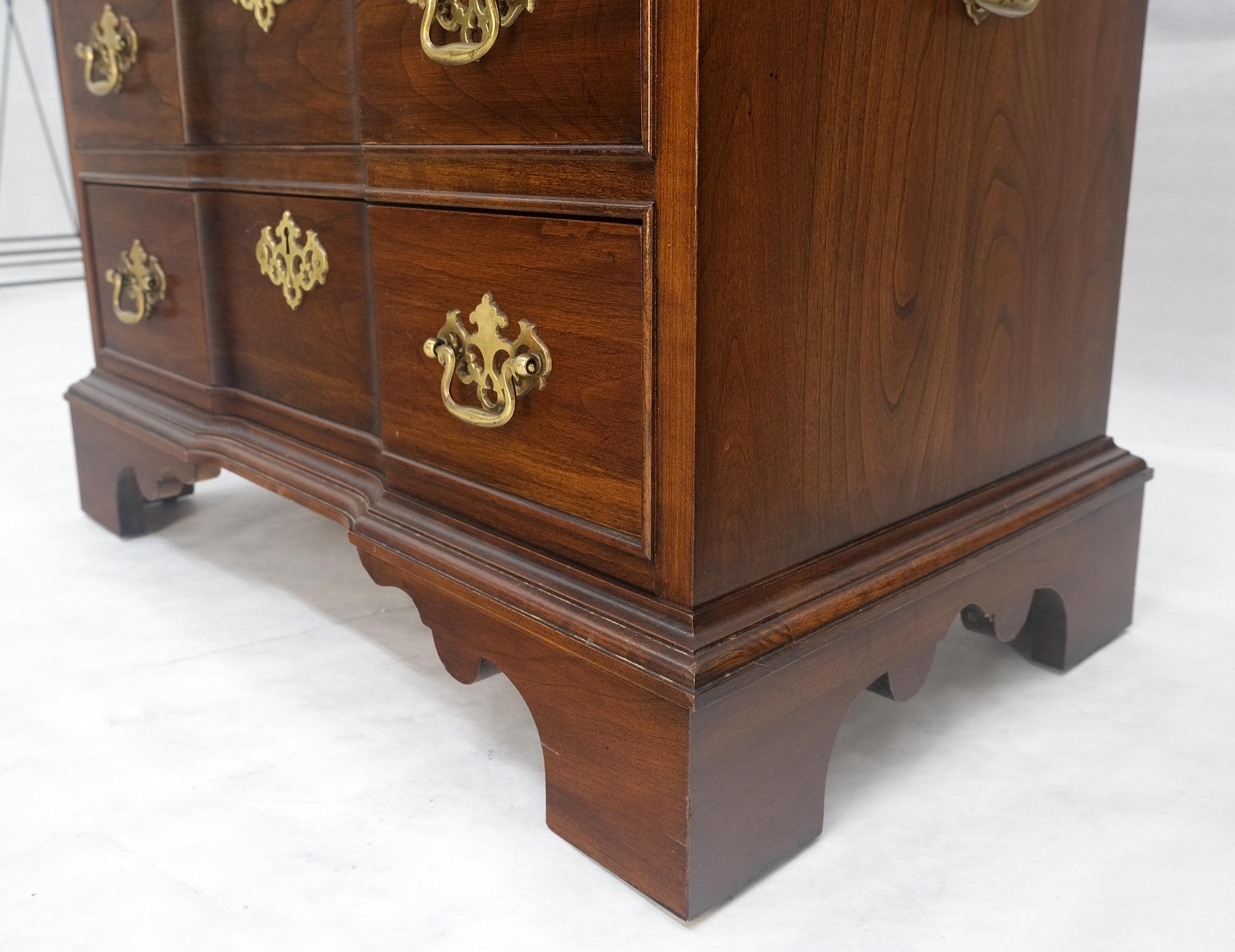 Pair of Solid Cherry 3 Drawers Block Front Nightstands End Tables Stands MIINT For Sale 1