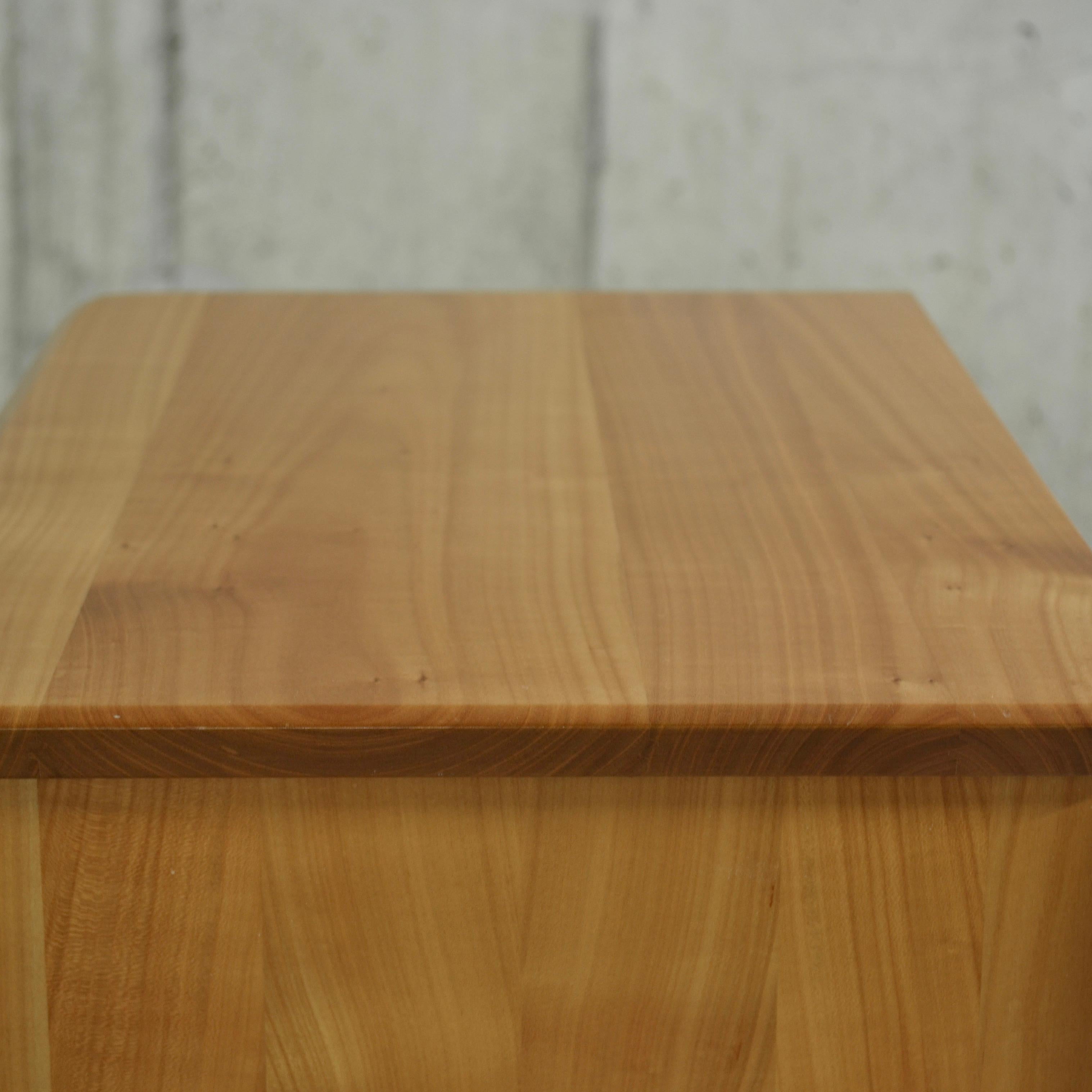 Pair of solid cherry nightstands, Sproll, Switzerland, 1980's 2