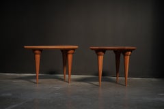 Pair of Solid Cherry Wood Side Tables