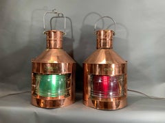 Pair of Solid Copper Port and Starboard Lights by "Griffiths & Sons